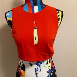 Forever 21 Red Cut Out Crop Top